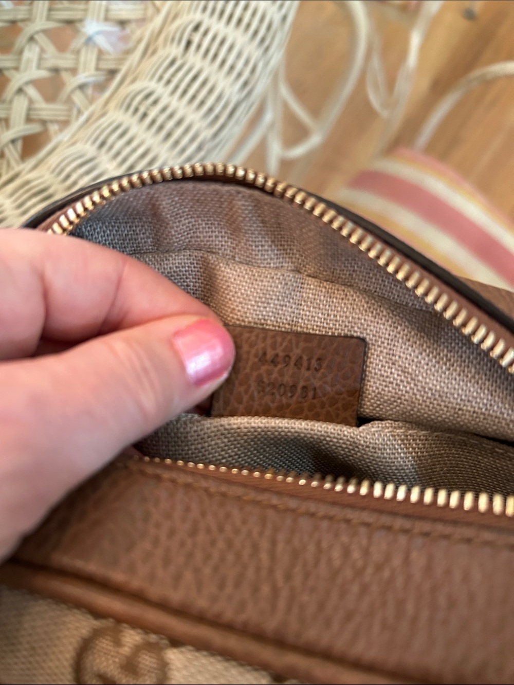 Gucci Beige GG Canvas and Brown Leather Crossbody Bag - Picture 8 of 12